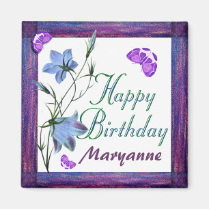 Birthday Bluebells and Butterflies Magnets