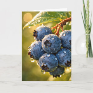 Birthday Blueberries with Raindrops Card