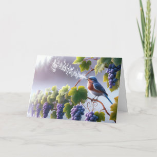 Birthday Bluebird On a Grapevine Card