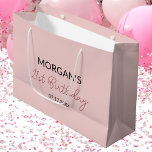 Birthday Blush Pink Monogram Name Large Gift Bag<br><div class="desc">Celebrate in style with our Birthday Blush Pink Monogram Name Large Gift Bag. This chic and personalized gift bag features a soft blush pink background with an elegant monogram design, perfect for adding a unique touch to any birthday gift. Crafted from high-quality materials, it’s durable and designed to hold small...</div>