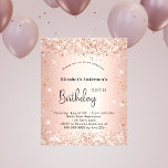 Birthday blush rose gold glitter budget invitation flyer<br><div class="desc">Please note that this invitation is on flyer paper and very thin. Envelopes are not included. For thicker invitations (same design) please visit our store For an elegant 50th (or any age) birthday party. A rose gold gradient background. Decorated with rose gold faux glitter. Personalize and add a name and...</div>