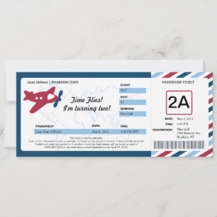 Birthday Boarding Pass Ticket Invitation