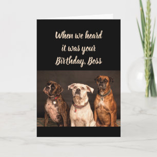 Birthday Boss Humour From the Group Boxer Dog Fun Card