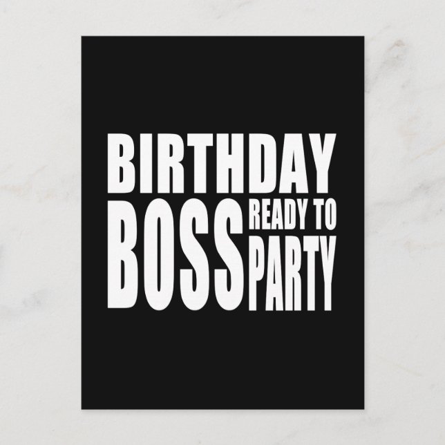 Birthday Boss Ready to Party Invitation Postcard (Front)