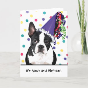 Birthday boston terrier customizable invitations