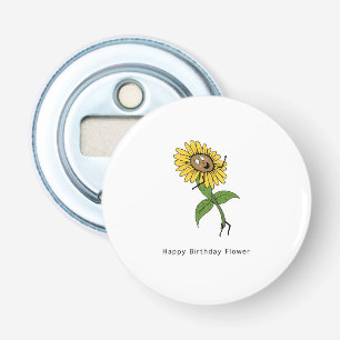 Birthday bottle opener, birthday flower magnet, opener