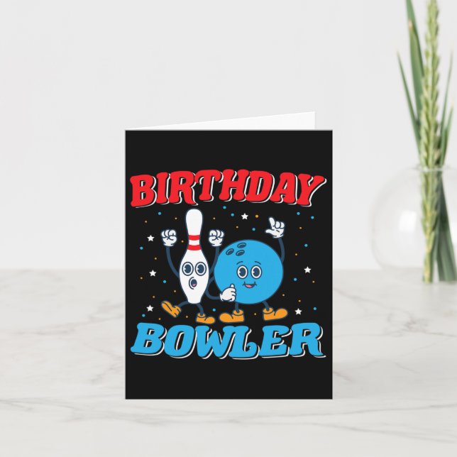 Birthday Bowler - Boys Birthday Funny Kids Bowling Card (Front)