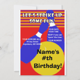 Birthday Bowling Invitation. Invitation