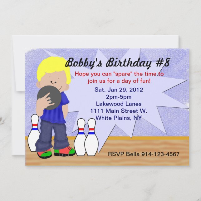 Birthday Bowling Party Invitation (Front)