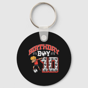 Birthday Boy 10 Soccer Dab 10th Birthday Party Foo Keychain