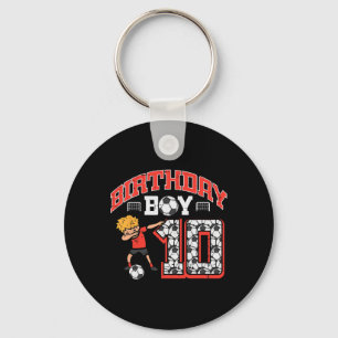 Birthday Boy 10 Soccer Dab 10th Birthday Party Foo Keychain