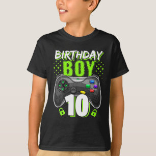 Birthday Boy 10 Video Game Controller Gamer 10th T-Shirt