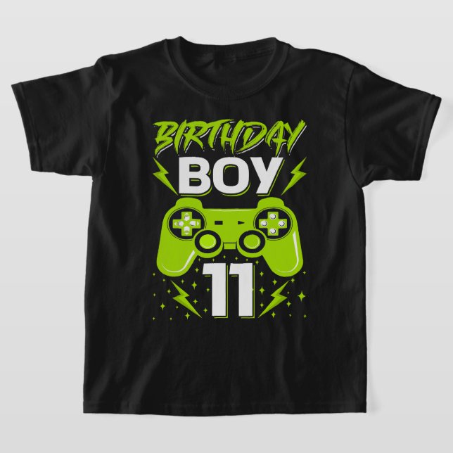 Birthday Boy 11 Video Game Controller Gamer 11th B T-Shirt (Laydown)