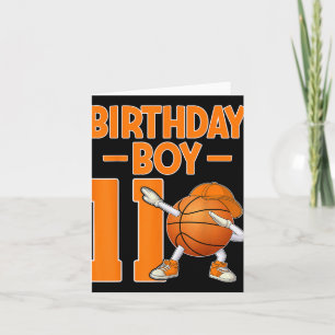 Birthday Boy 11 Years Old Dabbing Basketball 11th  Card