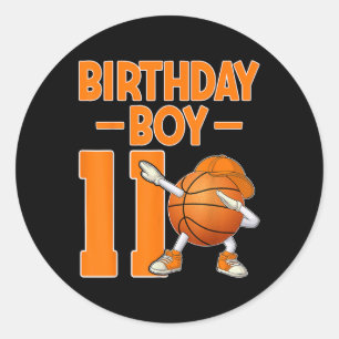 Birthday Boy 11 Years Old Dabbing Basketball 11th Classic Round Sticker