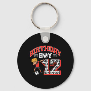 Birthday Boy 12 Soccer Dab 12th Year Old Bday Spor Keychain