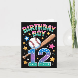 Birthday Boy 12th Birthday Baseball Tank Top  Card