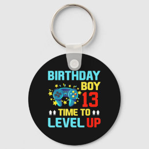 Birthday Boy 13  13 Year Old Video Games Gift Kids Keychain