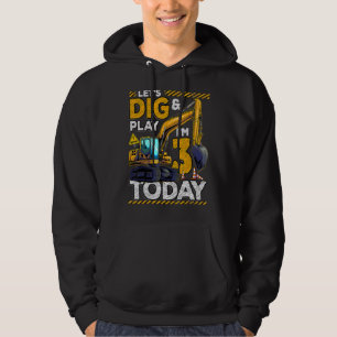 Birthday Boy 3 Construction 3rd Birthday Excavator Hoodie