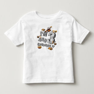 Birthday Boy 3 Construction 3rd Birthday Excavator Toddler T-shirt