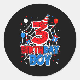 Birthday Boy 3 Year Old Sders 3rd Birthday Kids  Classic Round Sticker