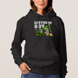 Birthday Boy 3rd Birthday Excavator Construction Hoodie