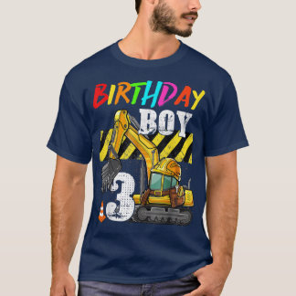 Birthday Boy 3rd Excavator 3 Years Old Constructio T-Shirt
