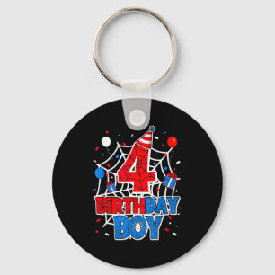 Birthday Boy 4 Year Old Sders 4th Birthday Kids Keychain