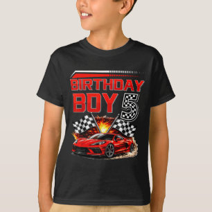 Birthday boy 5 years race car 5th birthday racing T-Shirt