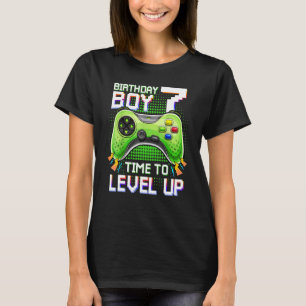 Birthday Boy 7 Time To Level Up  7th Level Up Vide T-Shirt