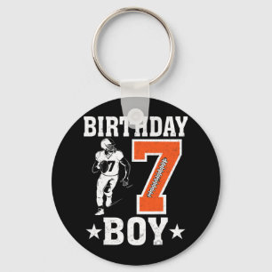 Birthday Boy 7 Years Old Football Lover 7th Birthd Keychain