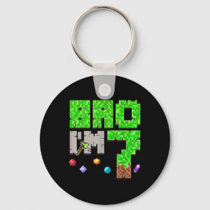 Birthday Boy 7th Birthday Im 7 Year Old Gamer Pixe Keychain