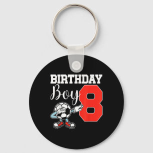 Birthday Boy 8 Soccer Dab Funny Eight Soccer Dabbi Keychain