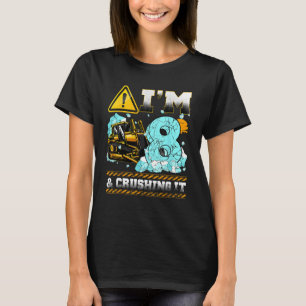 Birthday Boy 8th Birthday Excavator Construction V T-Shirt