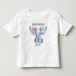 Birthday Boy Baby Elephant & Balloons Toddler T-shirt