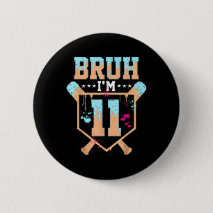 Birthday Boy Baseball Ice Cream Drip Bruh Im 11 Ye 2 Inch Round Button