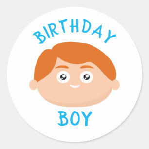 Birthday Boy Classic Round Sticker