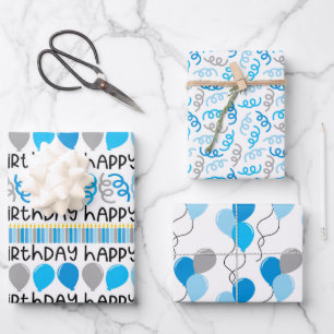 Birthday Boy Coordinating Pattern Wrapping Paper