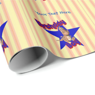 Birthday Boy Cute Dragon Customizable Wrapping Paper