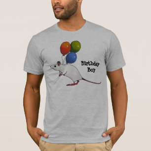 Birthday Boy: Cute Mouse With Balloons: Art T-Shirt