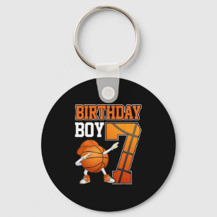 Birthday Boy Dabbing Sketll 7 Years Old 7th Birthd Keychain