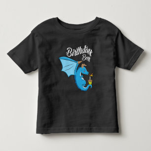 Birthday Boy Dragon Gift Cupcake Candle Fire Toddler T-shirt
