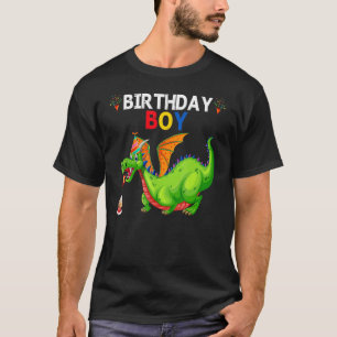 Birthday Boy Dragon Party Celebration Boys Kids T-Shirt