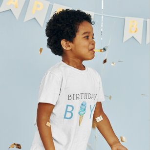 Birthday Boy Ice Cream Name Age Toddler T-shirt