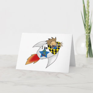 Birthday boy in a rocket card