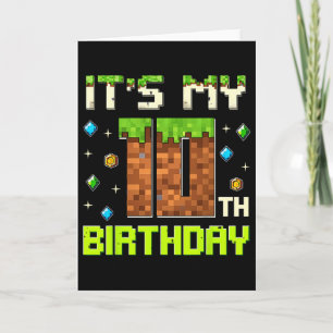Birthday Boy It's My 10th Birthday Gamer Pixel Num Card