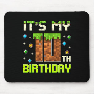 Birthday Boy It's My 10th Birthday Gamer Pixel Num Mouse Pad
