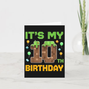 Birthday Boy Its My 10th Birthday Gamer Pixel Numb Card