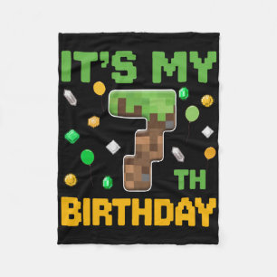 Birthday Boy It's My 7th Birthday Gamer Pixel Numb Fleece Blanket