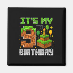 Birthday Boy It's My 9th Birthday Gamer Pixel Boy  Magnet